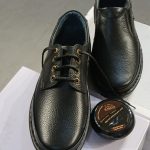 کفش تمام چرم مردانه مشکی مدل کلارک بندی و بدون بند